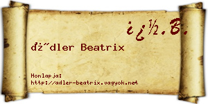 Ádler Beatrix névjegykártya