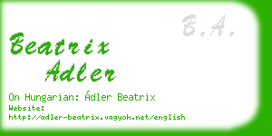 beatrix adler business card