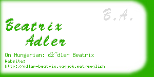 beatrix adler business card